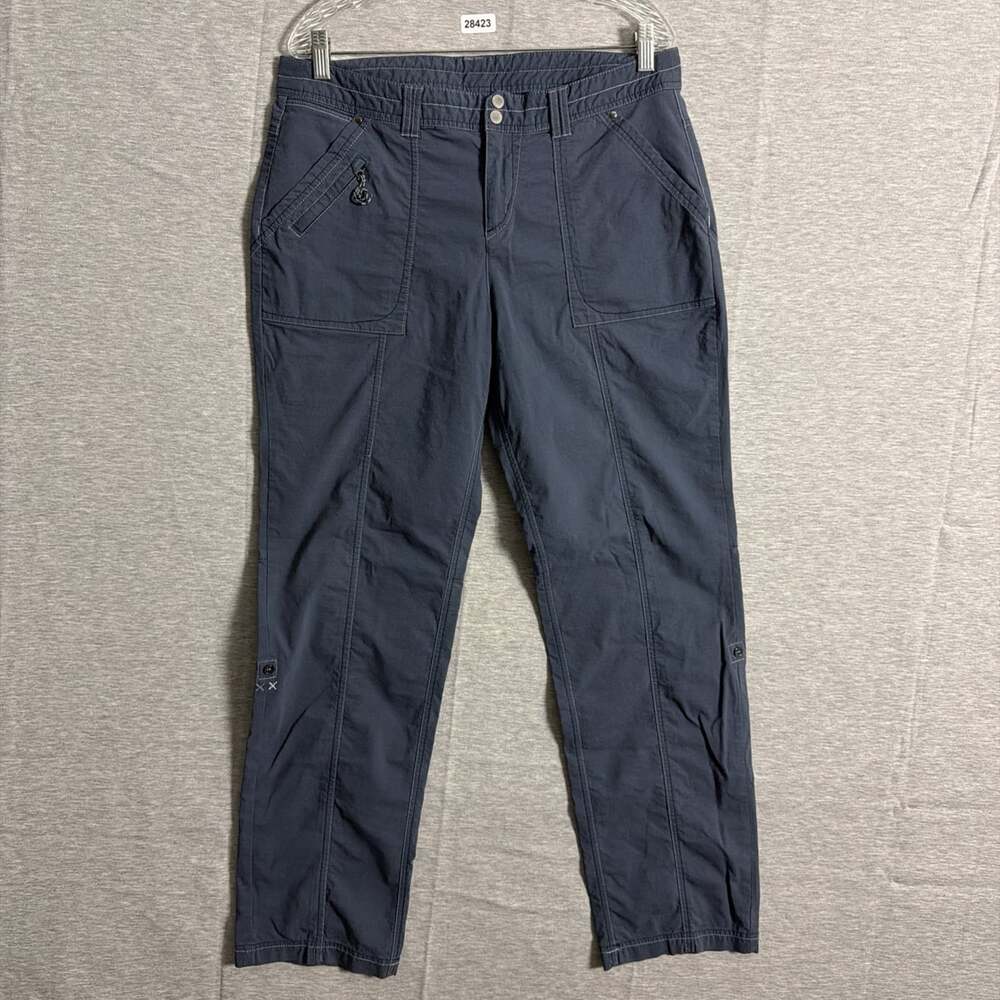 Title Nine Women's 12 Blue Ripstop Cotton Blend Straight Leg Big B Hiking Pants